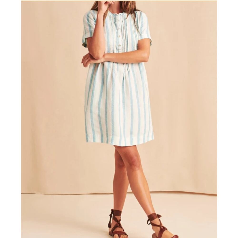 Faherty Gemina Dress Ocean Catalina Stripe XS
